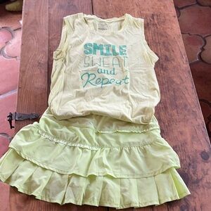 Layer 8 melon Sleeveless Top and Skirt Set